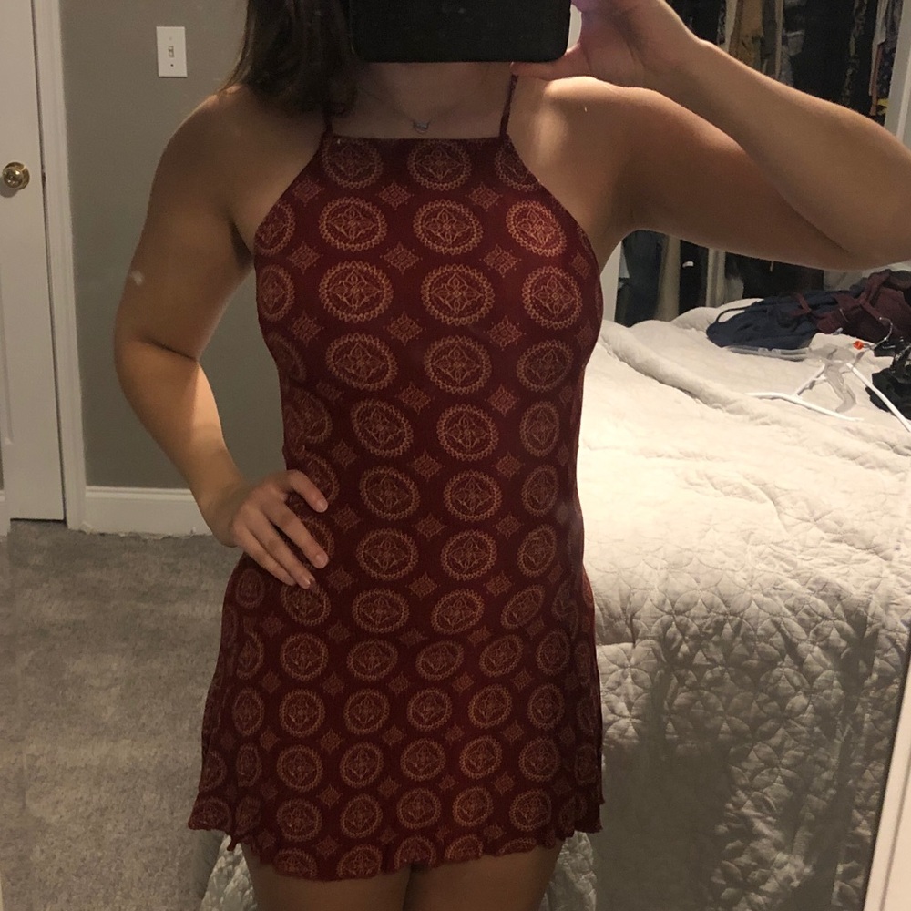 Maroon spaghetti strap dress
